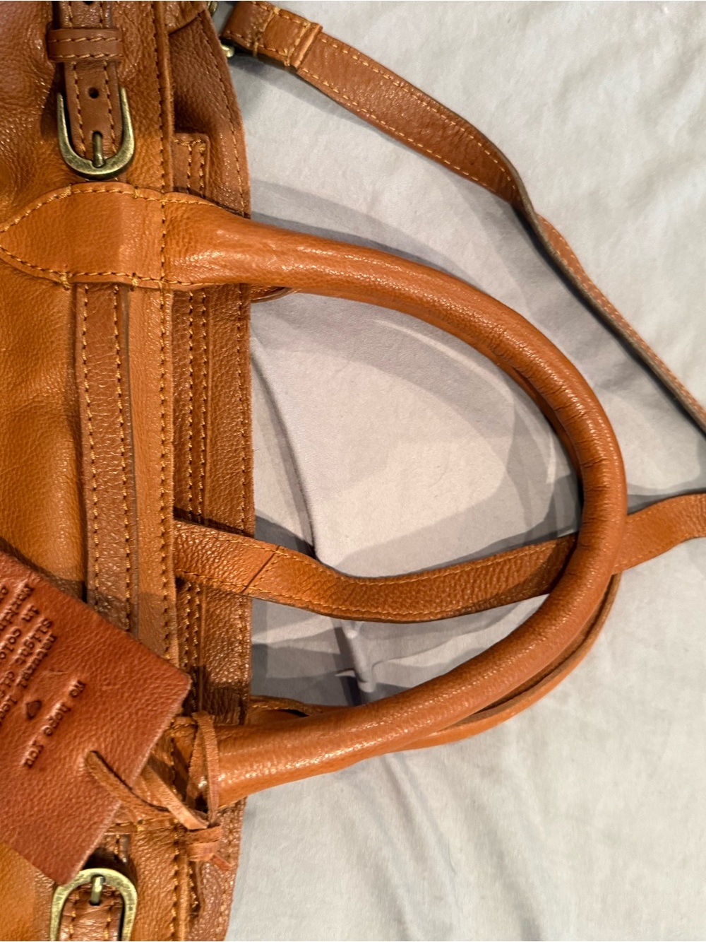 Stunning Leather Tote Handbag in Cognac Brown - soft, buttery leather - Picture 2 of 3
